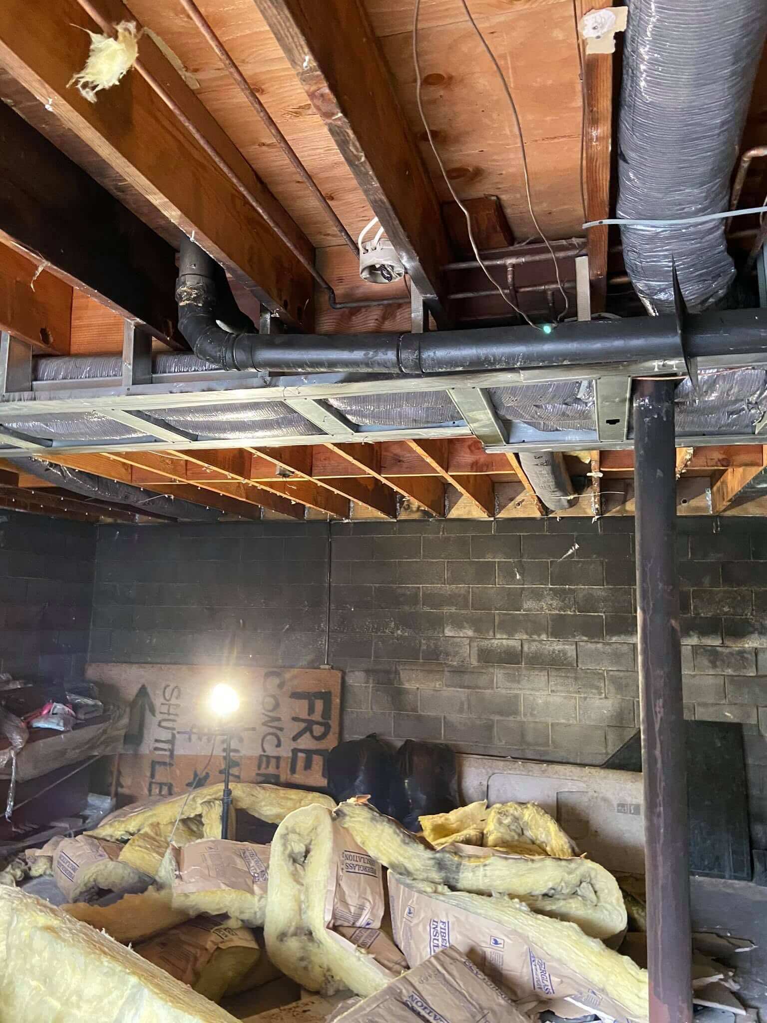 Basement ceiling repair process