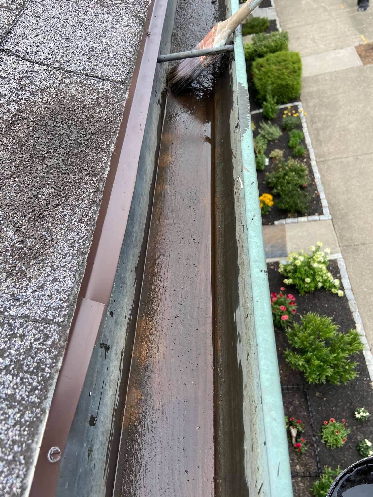 Gutter cleaning before