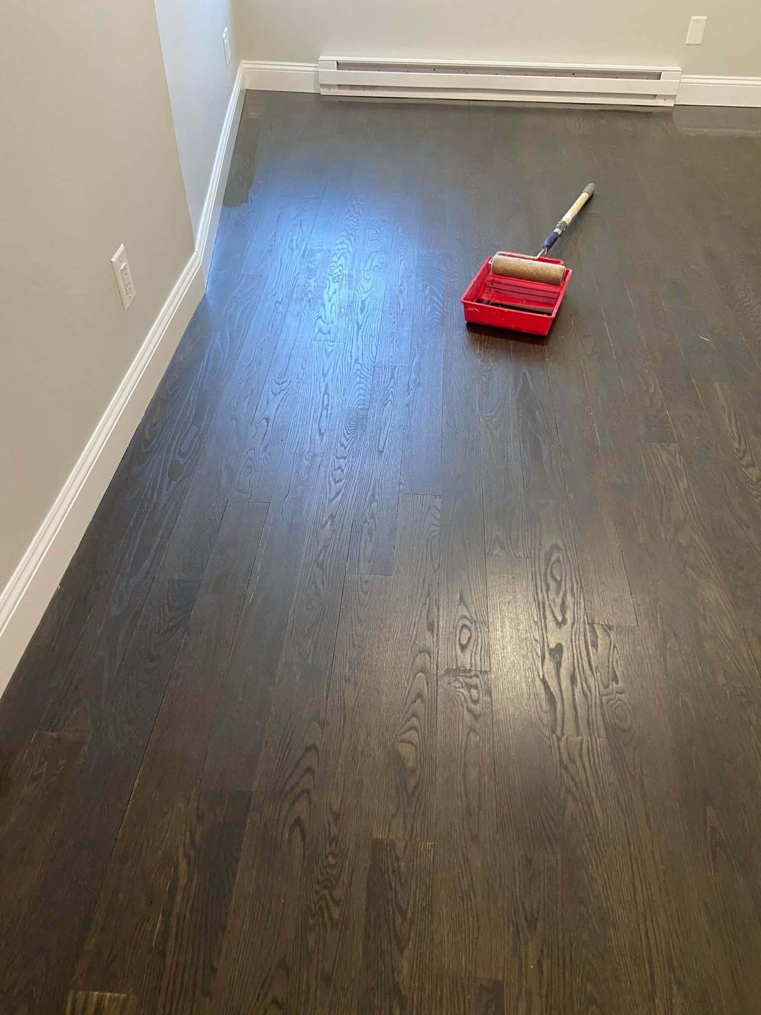 Hardwood flooring hallway after refinishing