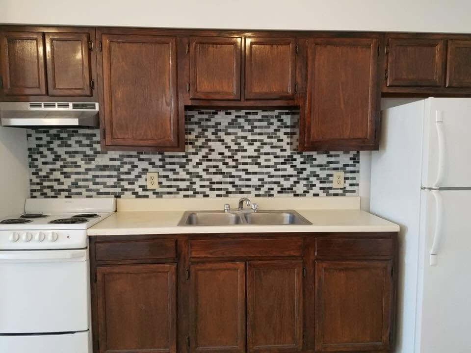 Kitchen cabinets before painting