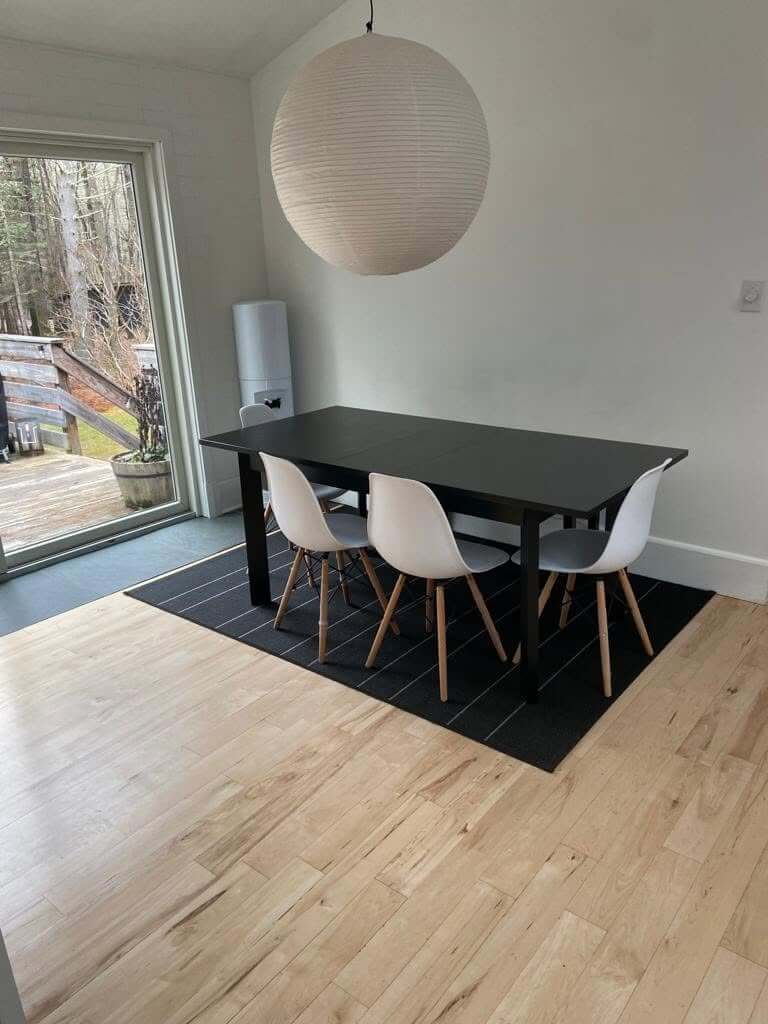 Dining room with refreshed interior finishes
